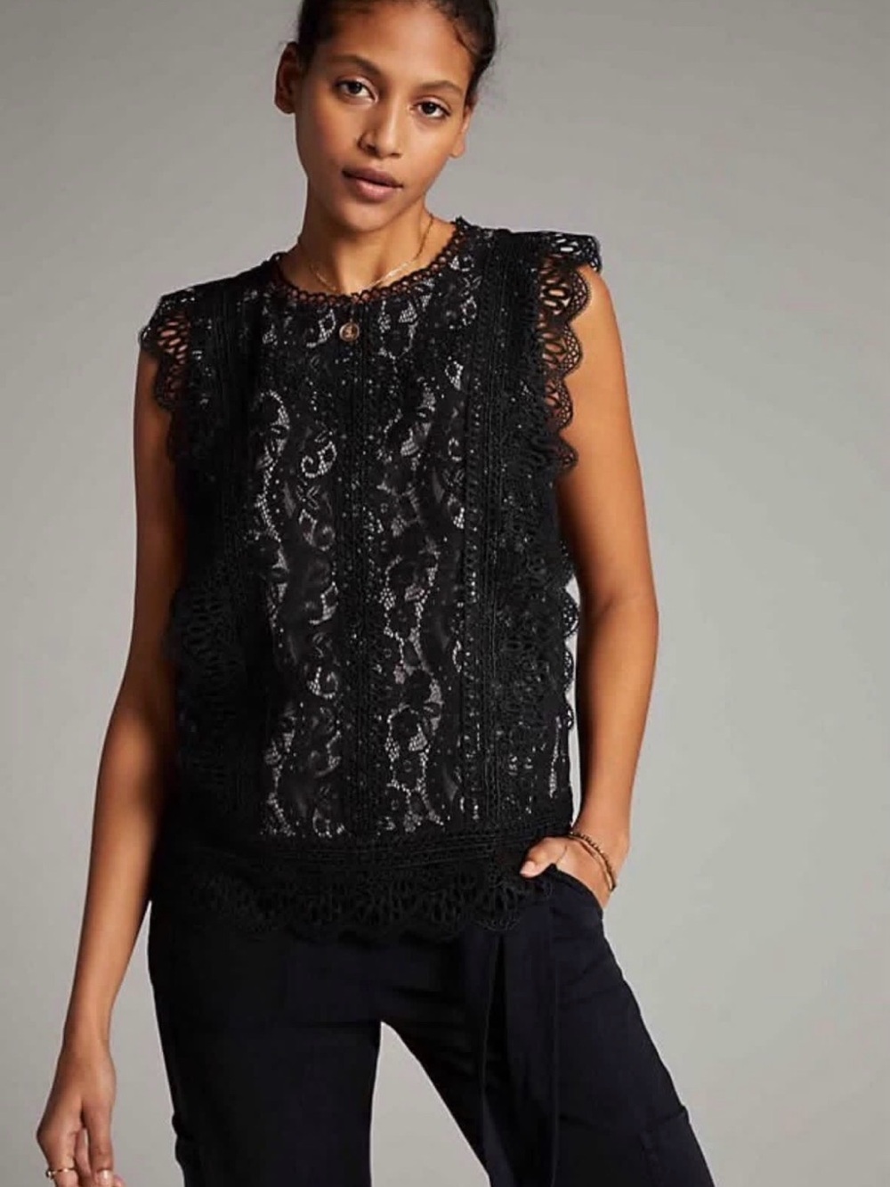 Anthropologie Eri + Ali Sydney Lace Blouse Sz XSmall